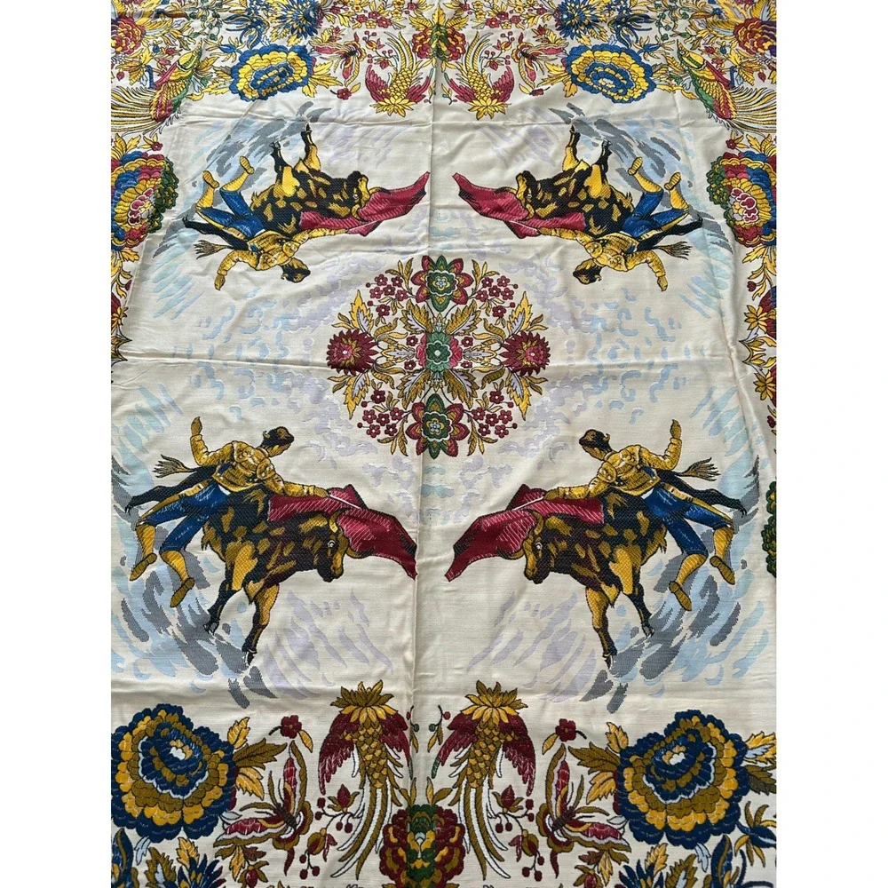 Vintage Samaranch Barcelona Tapete Taurino Spanish Bullfight Tapestry